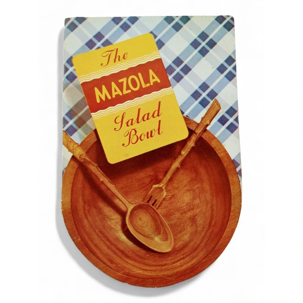 1939 Mazola Salad Bowl‎ COOKBOOK Booklet Die Cut Shape Cutout Vtg Recipes